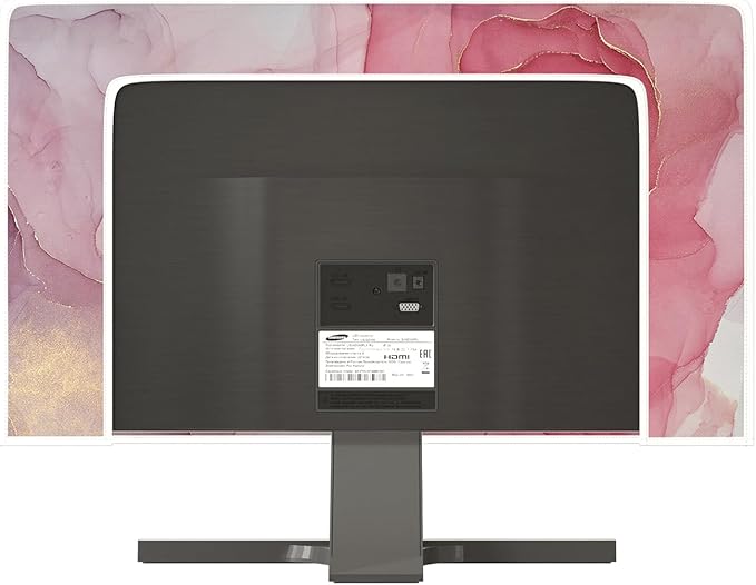 Baocicco Abstract Waterproof Television Cover with Pink Marble Design 37, 38, 39 Inch Full Body Covers for TV Screen Weatherproof Dust-Proof TV Screen Cover Sleeve Compatible with LED LCD OLED Desktop