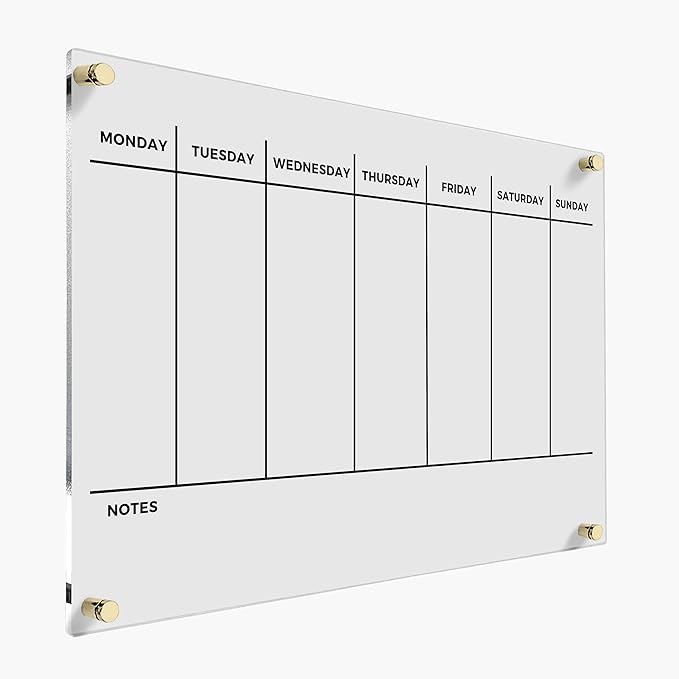 WEEKLY PLANNER Acrylic Wall Personalized Calendar 2026 Personalized Dry Erase Board Wall Calendar Weekly Calendar Housewarming Gift