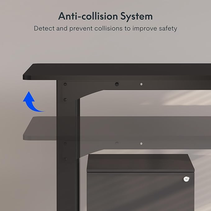 FLEXISPOT 4 Leg Standing Desk 71 x 32 Inch Electric Adjustable Height Sit Stand Desk with Splice Board Home Office Desk, Black Top + Black Frame