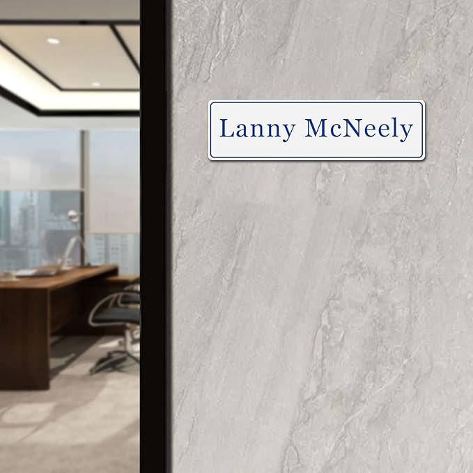 Custom Office Engraved Name Plate, Personalized Elegant Name Plates for Door or Wall Sign, Door Name Plate with Adhesive, Laser Engraving, 10 Colors Available (2.5" x 8")