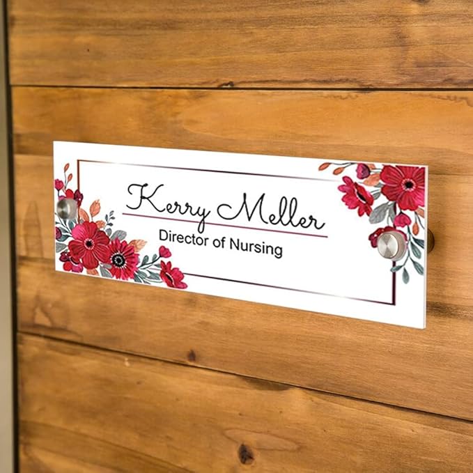 Personalized Office Door Sign, Custom Acrylic Name Plate with Title, Professional Wall Plaque for Business, Home Office, or Desk – Modern Design, Name Plate - 8x2 Executive CEO Sign, New Job Décor 5