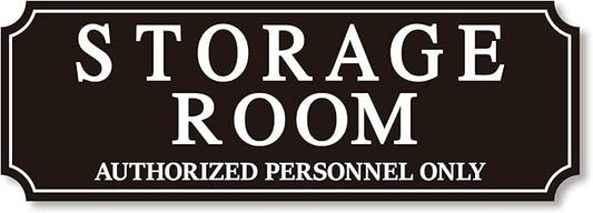 Storage Room Door Sign for Business and Home, Self-Adhesive Durable Modern Storage Room Sticker, Authorized Personnel Only Signs for Industry, Hospital, Restaurants, Private Area