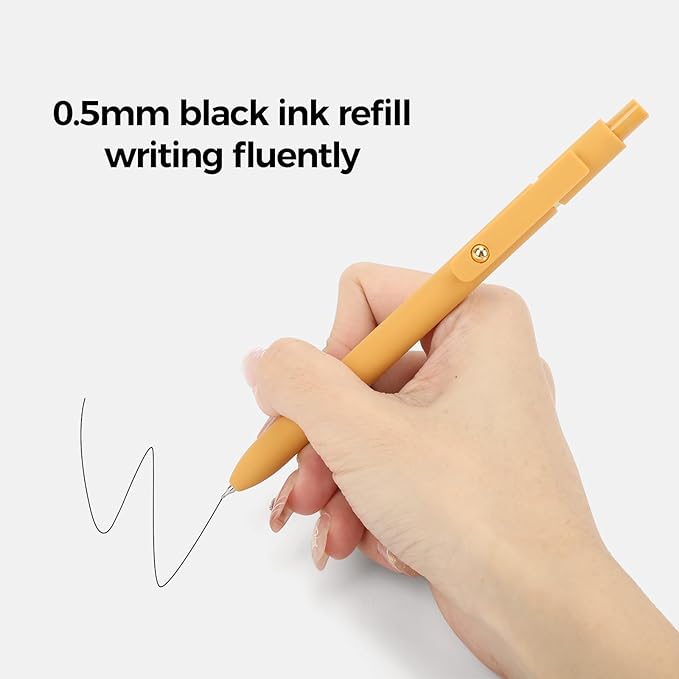 Ddaowanx Gel Pens, 0.5mm Quick Dry Black Ink Pens Fine Point Smooth Writing Pens, Cute Office School Supplies Gifts for Women (24 Pcs Vintage+Morandi-Black Ink)