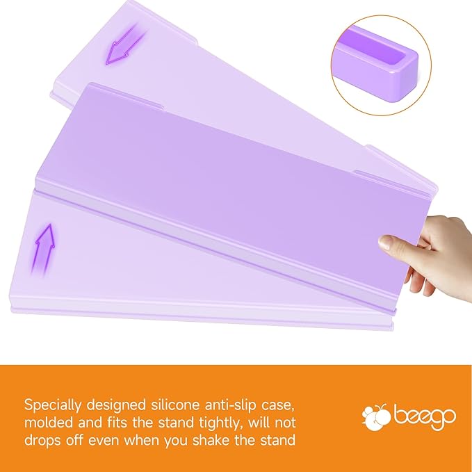 BEEGO Ergonomic Computer Keyboard Stand - Purple Acrylic Keyboard Riser Tilted Keyboard Holder Keyboard Tray with Purple Non-Slip Strip for Easy Typing at Home School Office Desk Accessories