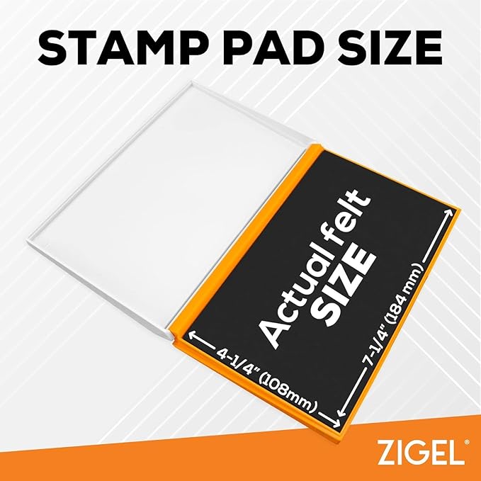 2 Pack Plastic Case Stamp Pad Large Size, Crimson Red Color - Size: 4" x 7" - Choose from 15 Ink Colors