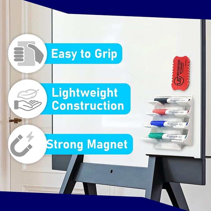 Dry Erase Eraser Magnetic Whiteboard Eraser 5 Pack White Board Cleaner, Dry Erase for Whiteboard, Chalkboard and Glass