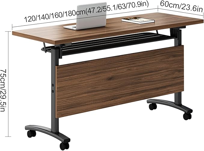 Conference Table Foldable Meeting Tables,Flip Top Mobile Training Table The folding conference table With Silent Wheels Is Convenient And Fast,Modern Mobile Meeting Tables (2pack 140*60*75)