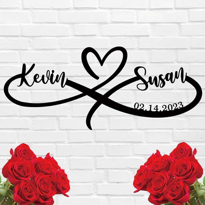 Metal Name Signs Personalized,Infinity Sign With Names,Infinity Wall Decor, Custom Infinity Metal Sign, Heart Metal Sign, Personalized Wedding Gifts