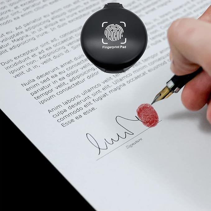Fingerprint Ink Pad,Red Thumbprint Ink Pad for Notary Supplies Portable Fingerprint Ink for Identification Security ID Fingerprint Cards Law Enforcement Fingerprint Stamp Ink Pad
