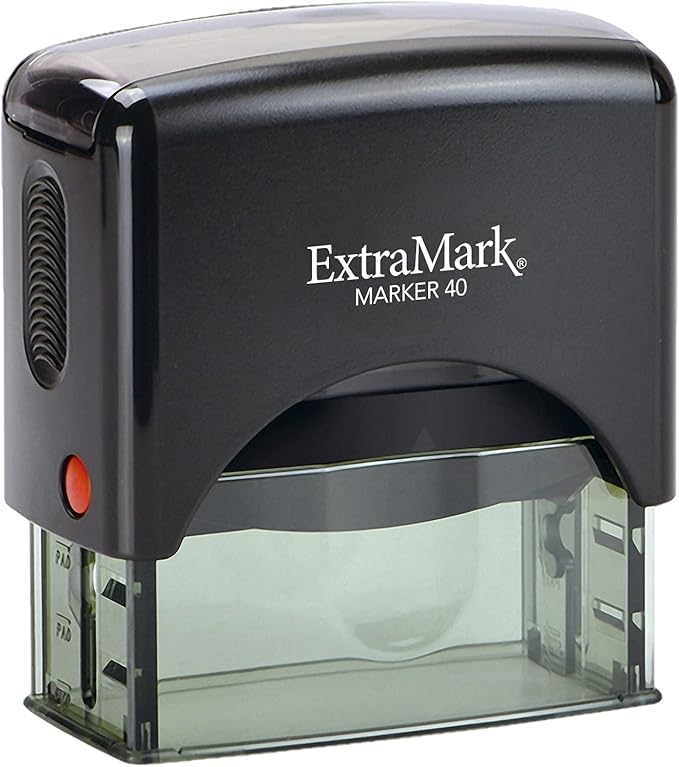 ExtraMark Return Address Stamp - 5 Lines Personalized Stamp - Customizable Text Stamp – Self Inking Design - Exclusive Features - Multiple Ink Color Options and Fonts