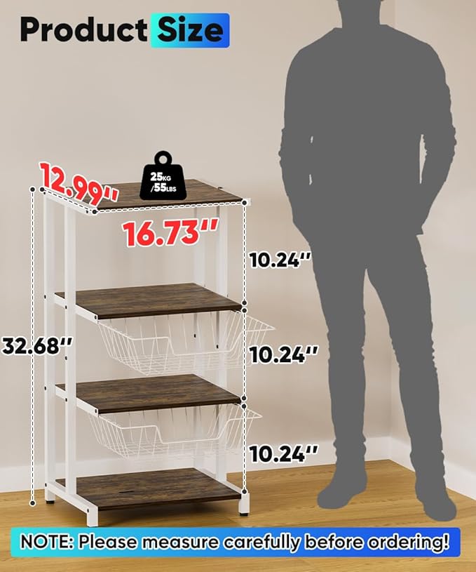 Ardier 4-Tier Wooden Media Stand, AV Media Stand Corner Shelf for TV Accessories/Audiovisual Equipment/Optical Disc/PS4, Audio Storage Rack for Living Room, Gaming Room, Music Studio, White