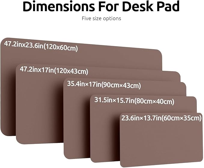 YSAGi Leather Desk Protector, Office Mat, Large Mouse Mat, Non-Slip PU Leather Blotter, Laptop Desk, Waterproof Writing Pad for Office and Home (Chocolate, 47" x 17")