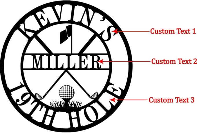 Personalized Golf Sign Custom Golf Name Sign Golf Wall Decor Golf Gifts for Men Man Cave Sign Golfer Gifts Metal Golf Sign Golf Room Decor Custom Name Sign