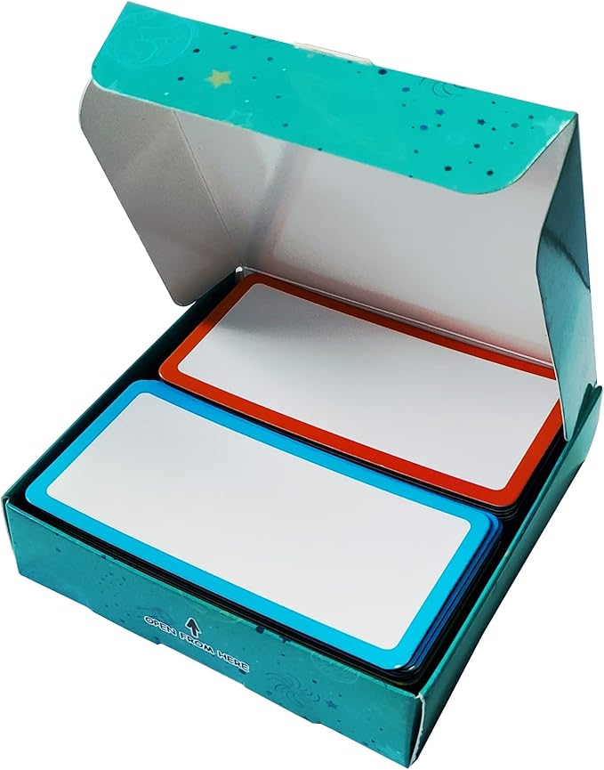 48 Pack Magnetic Dry Erase Labels - Magnetic Blank Cards with Color Borders, Reusable Name Tags - Dry Erase Labels for Home, Office, Classroom - 2 x 4 Inches