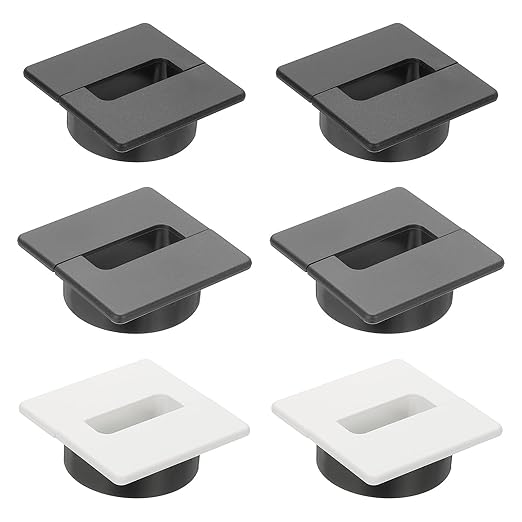 PATIKIL 2.8inch Desk Grommet, 6Pcs Cable Grommet Wire Management Cable Hole Cover Cord Organizer for Office Home Table Countertop, Black White Grey