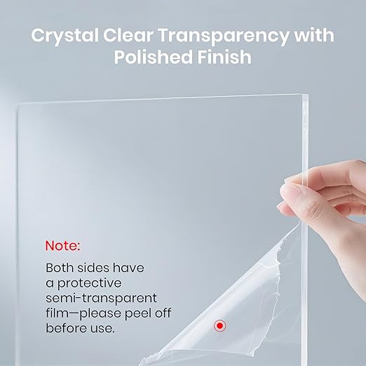 CALPALMY (2-Pack) 24x36 Inch Clear Acrylic Sheet - 1/4 Inch Thick Acrylic Plexiglass Panel for Laser Cutting, DIY Crafts, Signage, and Engraving Projects