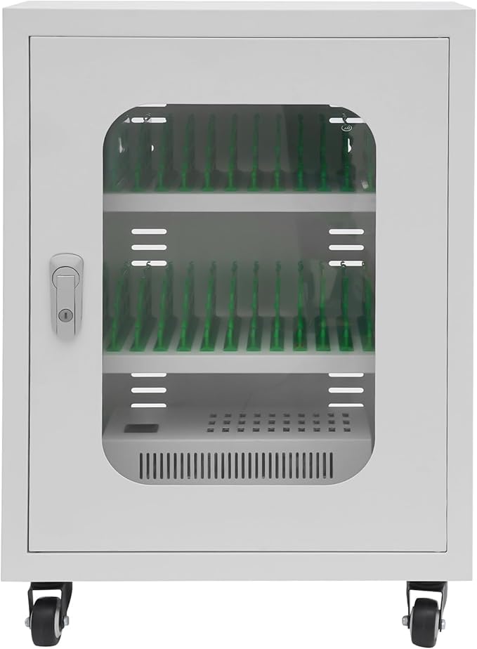 QUEWATSA Cell Phone Charging Station, 30-Device Rechargeable Mobile Phones Charging Cabinet, Locking and Charging Phone Storage Box, Mobile Charging Cart, Lockable Device Charging Locker