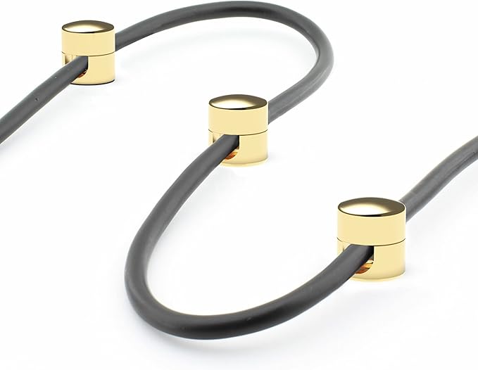 ICONIT Cable Anchors for Desk Organization Gold | Premium Aluminum Cord Organizers | Charger + Cable Management Clips for Home & Office | Stylish, Sturdy, & Functional | (3 Pack)