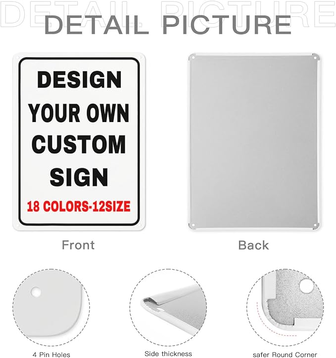 Custom Metal Personalized Signs With Photo Text Logo - Wall Decorative House Signs For Business & Home