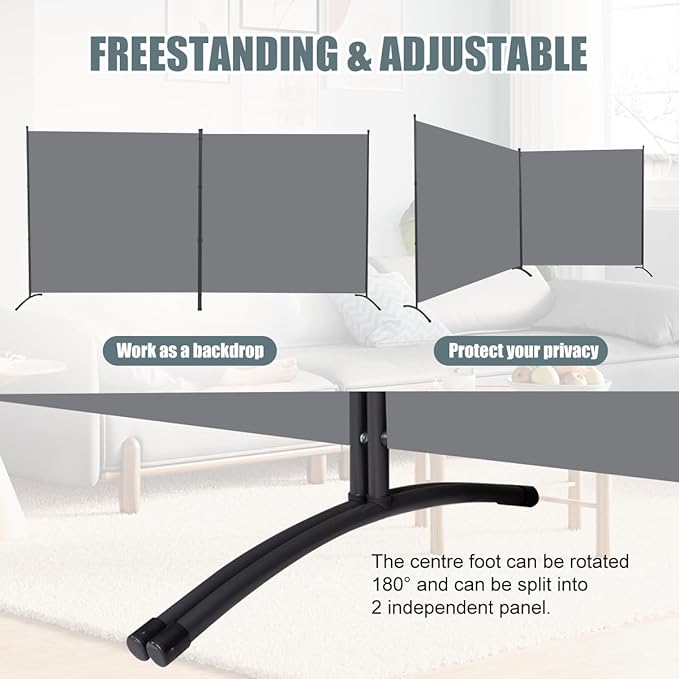 Room Divider 2 Panel Large Privacy Screens, 142''x72''H Upgraded Room Divider Wall for Room Partitions, Tall 6FT Partition Room Dividers Screen Panel for Bedroom Office School, Portable Partition Wall