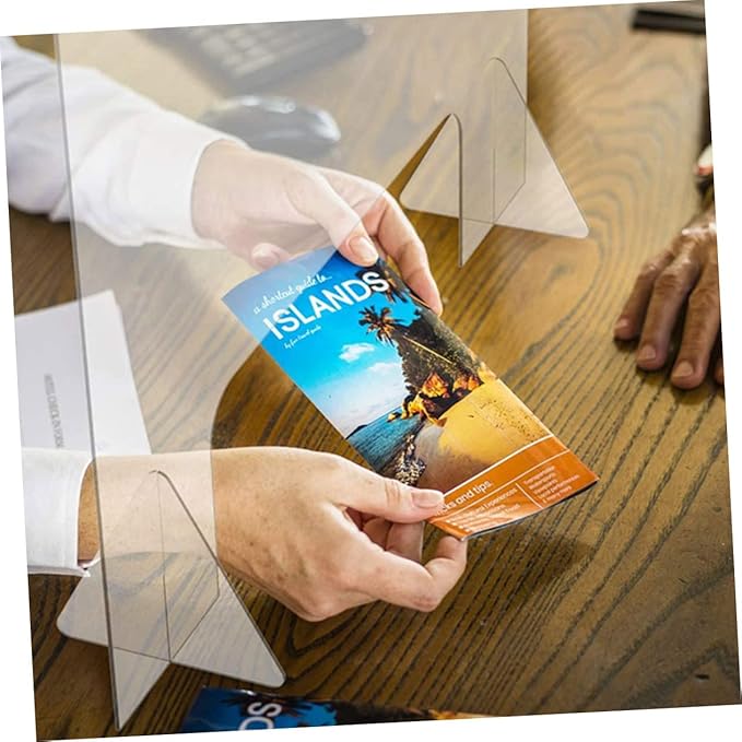 KALLORY Prevention Baffles Dividers Panel Table Protective Office Divider Board Clear Desk Barrier Reception Screen Universal Block Shield Clear Book Holder Notepads Vertical Sneeze Guard