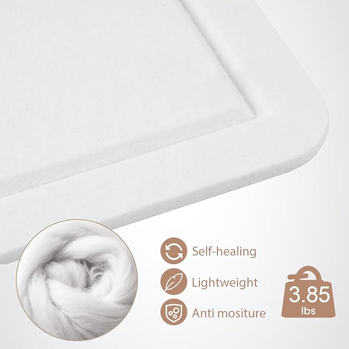 Large Vision Board 48x36, Thicken Felt Pin Board for Home Office Studio and Creative Planning with 20 Pushpins and 20 Postcards, White