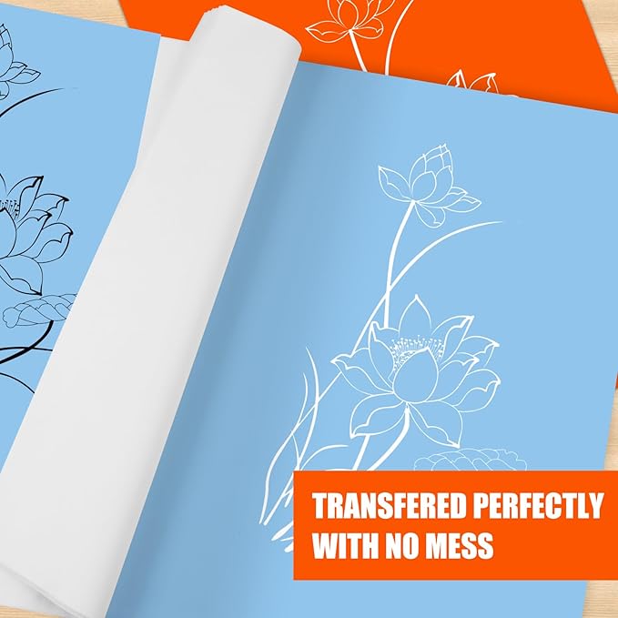 200 Sheets White Carbon Transfer PaperGraphite Tracing Paper with Embossing Styluses for DIY Wood Paper Canvas and Other Art Craft Surfaces