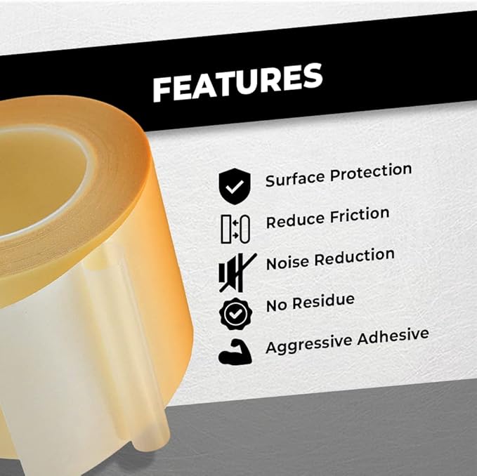 WOD SPT7A UHMW Polyethylene Transparent Film Slick Tape, 3/4 inch x 36 yd. Aggressive Adhesive - Ideal For Squeak Reduction, Drawers, and Bearings