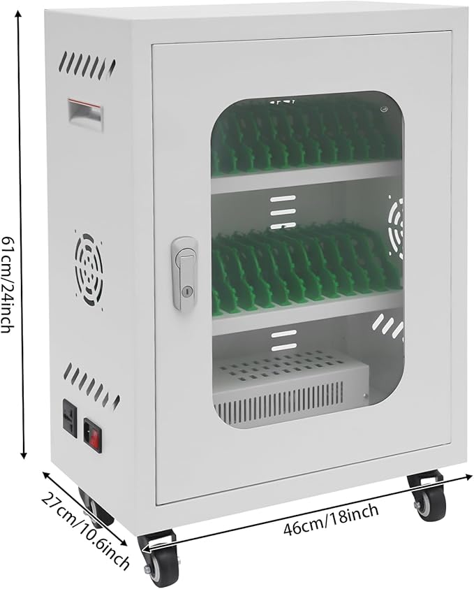 QUEWATSA Cell Phone Charging Station, 30-Device Rechargeable Mobile Phones Charging Cabinet, Locking and Charging Phone Storage Box, Mobile Charging Cart, Lockable Device Charging Locker