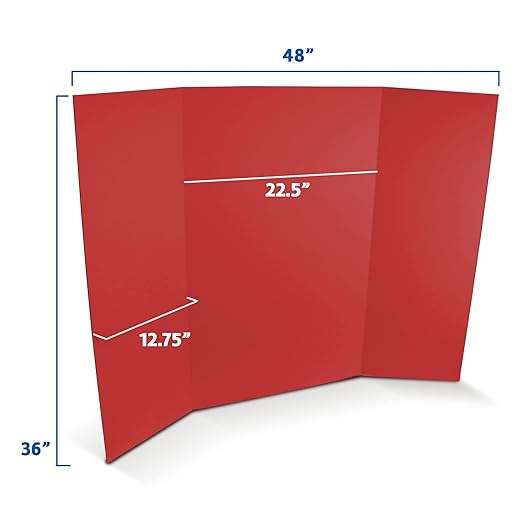 Flipside Products 36” x 48” Project Boards for Presentations, Science Fair, School Projects, Event Displays and Trifold Picture Board, Proudly Made in USA - Assorted Colors - 4 Pack