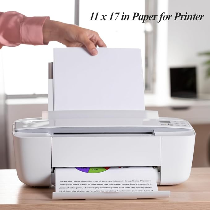 (3-Pack) 11" x 17" Blank Print Paper, 135Sheets/270Pages Blank Loose-Leaf Paper, Ledger Size Printing in Office, 100gsm Blank Paper