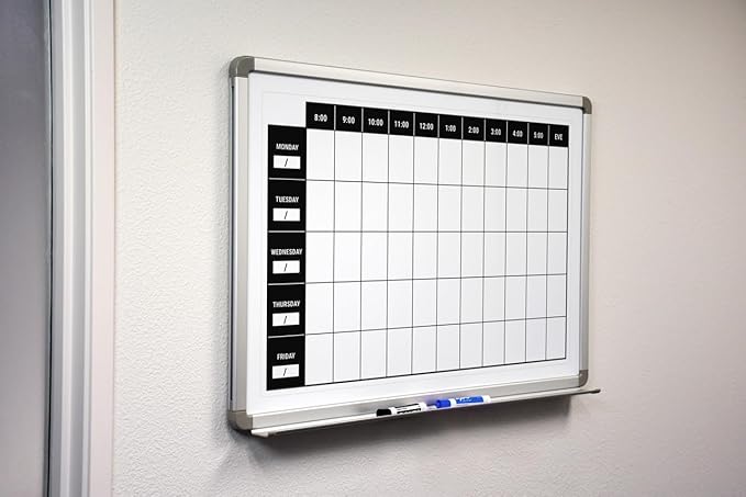 Work Week Dry-Erase Scheduling Whiteboard 48" x 36"