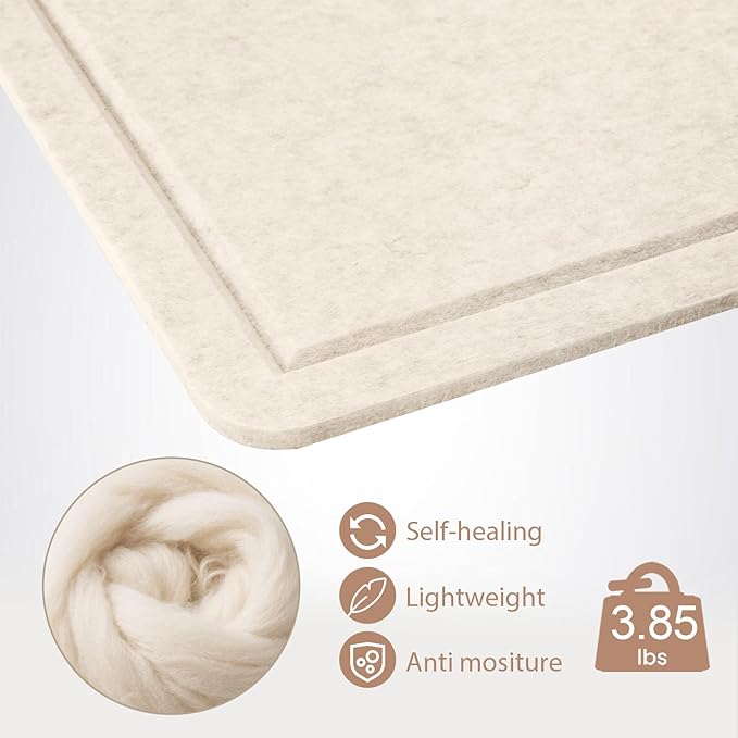 Large Vision Board 48x36, Thicken Felt Pin Board for Living Room or Home Office, Ideal for Family Goals, Photos, Notes with 20 Pushpins and 20 Postcards, Oatmeal