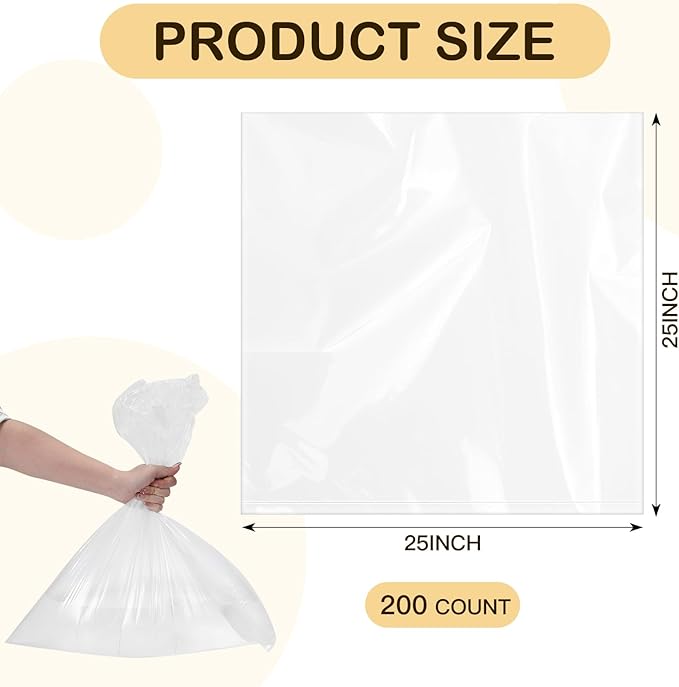 Dinifee 200 Pcs Shredder Bags 10 Gallon Size Clear Bag Fits Most 6 to 7 Gallon Size Shredders for Home Office Paper Trash