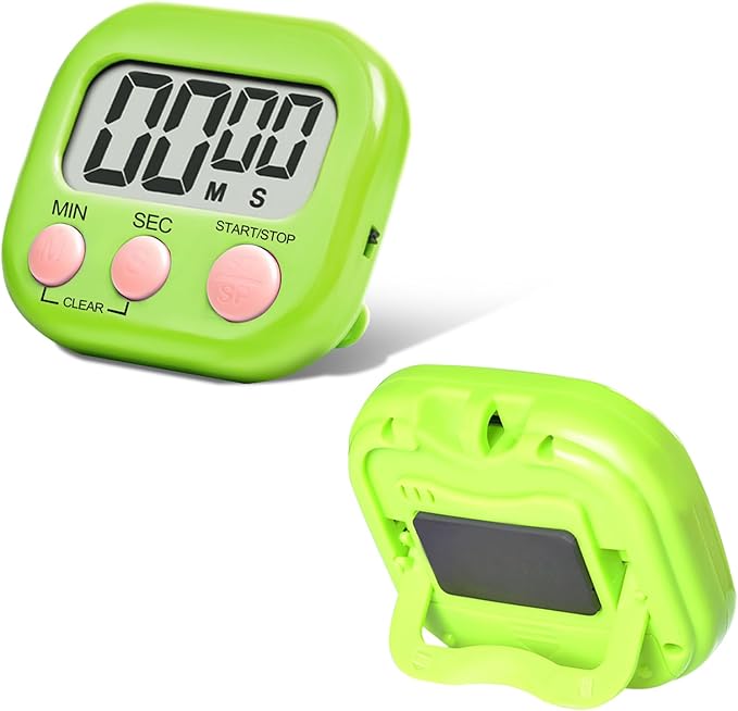 48 Pcs Digital Kitchen Timer Bulk, Small Magnetic Backing Stand Timer, Large Digits Egg Timers LCD Display Loud Alarm Stopwatch Timers Classroom Count up Countdown Timers for Office Cooking