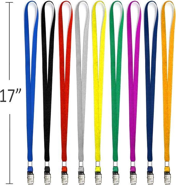 Beebel Red Lanyards 100 Pack Nylon Flat Badge Lanyard Bulldog Clip for Id Badge Name Tag (Red, 100 Pack)