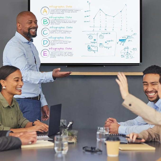 XIWODE Large 36x60 Inch Magnetic Dry Erase Whiteboard，Black Aluminum Frame Wall-Mounted for Home School Office Conference Room