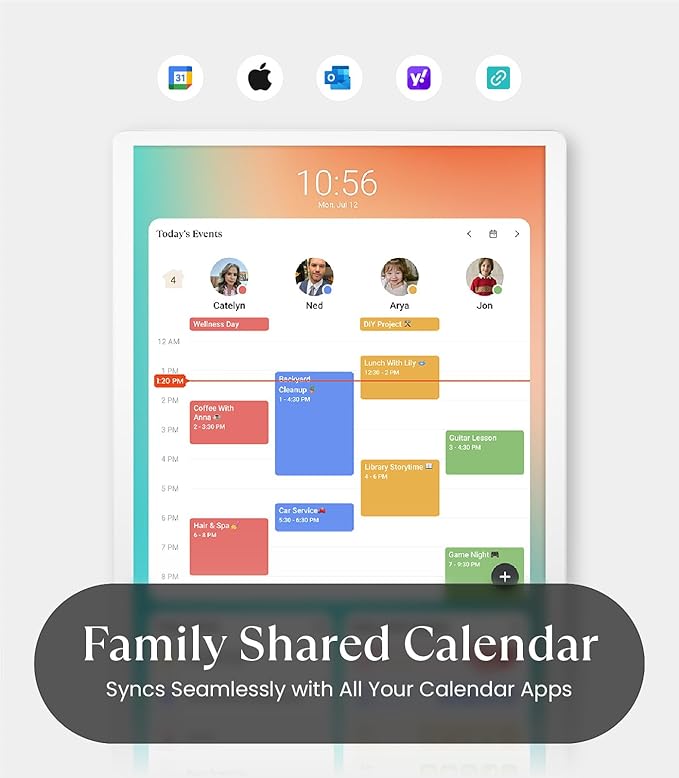 Cozyla Mate Calendar+ 2: 24" Digital Calendar Wall Touch Screen Chore Chart Customizable Dashboard Smart Electronic Display for Family Schedules Meal Plan All App Support Wall Mount Planner for 2026