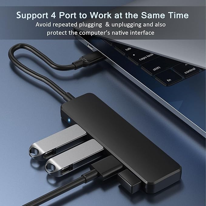 VIENON USB C Hub with 4 USB 3.0 Female Ports, USB C Splitter USB Extender for C Port Laptop, iMac Pro, MacBook, iPad Pro, Dell, Acer, HP, ASUS, Printer, Camera,Keyborad, Mouse etc-2ft