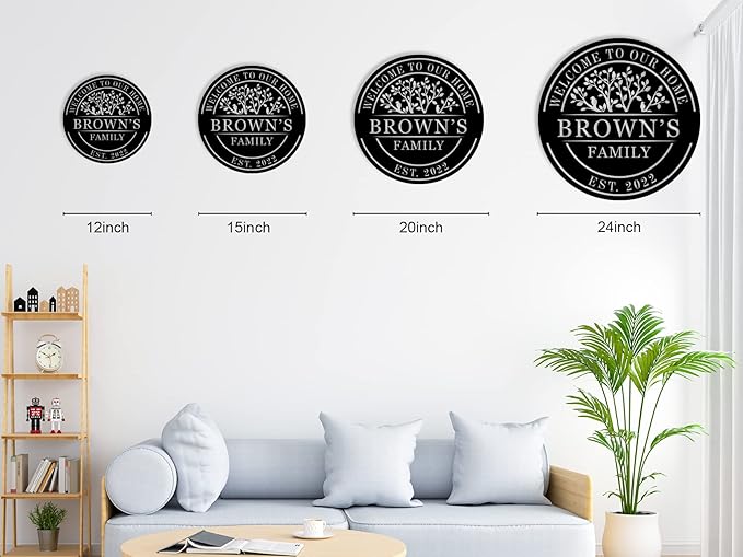 Welcome to Our Home Metal Sign, Personalized Family Name Tree of Life Sign, Custom Tree of Life Name Sign, Custom Welcome Door Sign, Metal Welcome Signs, Door Hanger, Housewarming Gift