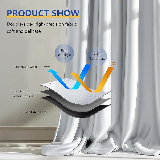 cbsroro Room Divider Blackout Curtain Track Curtains Wall Dividers Panels Screen for Living Rooms Bedroom Office Privacy Partition Separation, W180 × L108 Inch,1 Panel, White