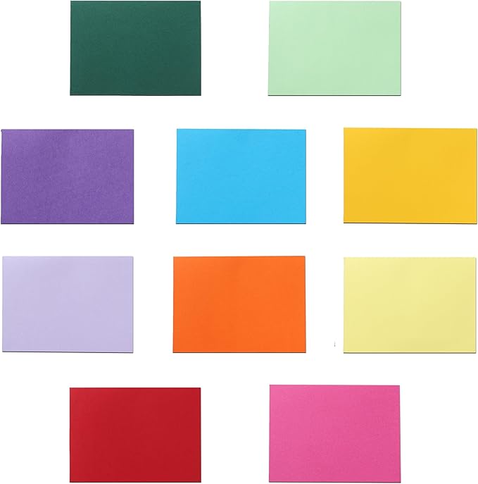 Guakicae 150 Sheets 10 Assorted Colors Cardstock 5 x 7 Heavyweight Paper, 300gsm/110lb Premium Flat Card Stock Craft Paper for DIY Card Making, Wedding Invitations, Thank You Cards, Recipe Cards