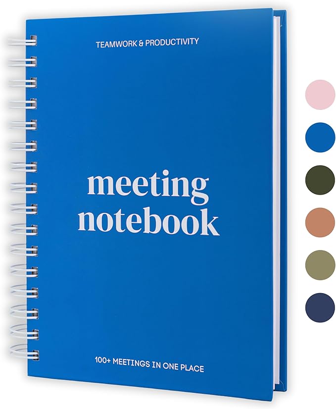 Lamare Meeting Notebook for Work Organization – Perfect Work Notebook for Note Taking, Meeting Planner and Office Supplies for Men & Women