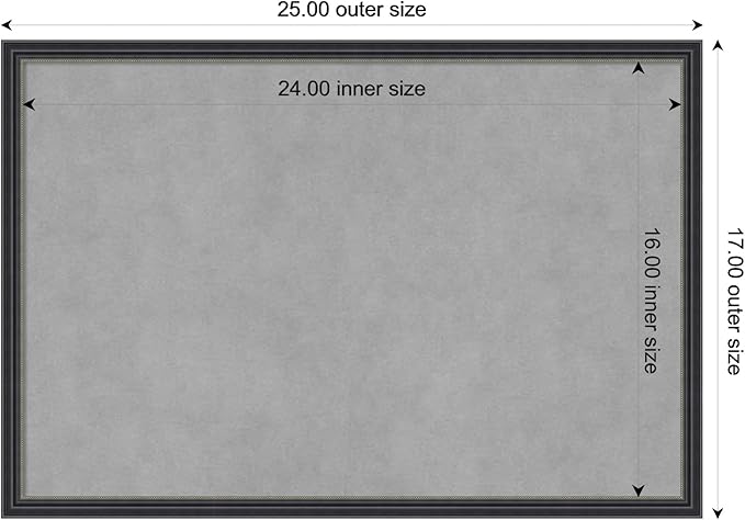 Amanti Art Black Framed Magnetic Board 17x25 Medium Vision Board for use with Magnets, 100% Metal Sheet to Display Items as Office Decor or for Home Organization in mudroom, Kitchen or Kids Room