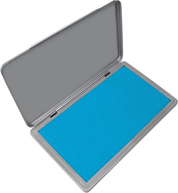Metal Case Stamp Pad Large Size, Light Blue Color - Size: 3" x 6" - Choose from 15 Ink Colors