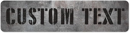 Custom Sign, Custom Street Sign, 11 Font Colors, 13 Font Styles, 4 Hole Options, 22 Sizes, 8x32 Inches, Rust Free DiBound, Fade Resistant, Made in USA by My Sign Center (Grunge Metal)
