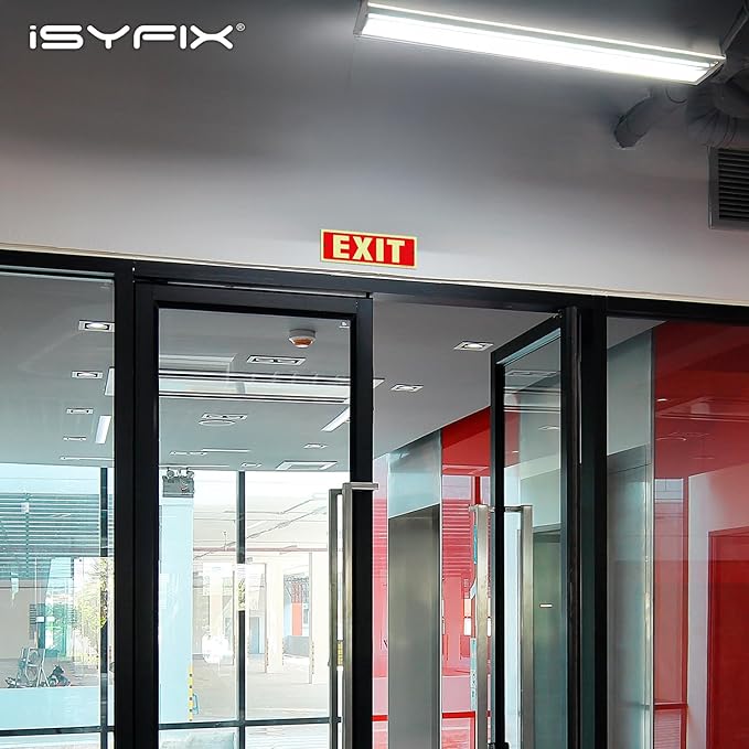 iSYFIX Exit Glow in the Dark Sign – 2 Pack 12x4 Inch – 40 mil Thick Polystyrene Plastic Sign, Laminated UV, Scratch & Fade Resistance, Waterproof, Indoor & Outdoor