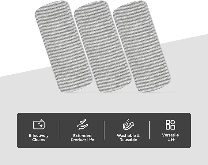 CLICK CLEAN 6-Pack Replaceable Felt Pads, Magnetic Whiteboard Eraser Felt Pads, Designed for Click Clean Replaceable Dry Erase Board Eraser, Intended for Classroom, Home and Office Use