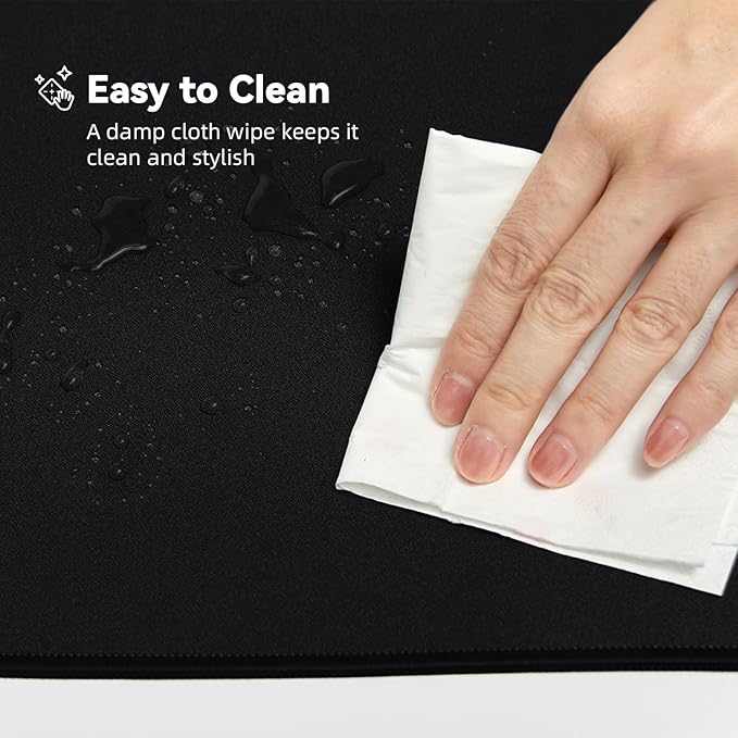 Reniteco Large Gaming Mouse Pad with Durable Stitched Edges, Non-Slip Rubber Base, Black Mousepad Mouse Mat Desk Pad for Home Office Gaming, 35.4''x11.8''x0.12'', Black