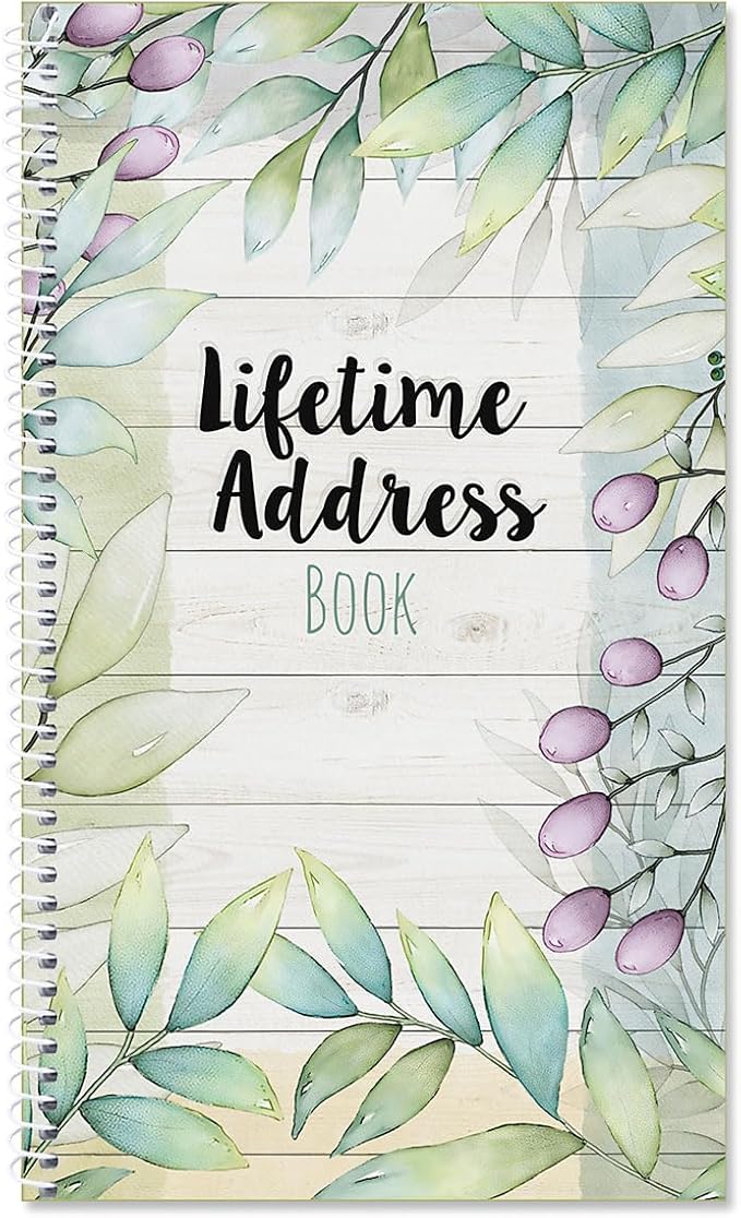 Current The Best Days Address Book-94 Pages; Small 5"" x 8-1/2"" Size for Purse or Office, Spiral Bound Soft Cover Organizer for Contacts, Addresses, Email, & Phone Numbers + 50 Replacement Stickers"